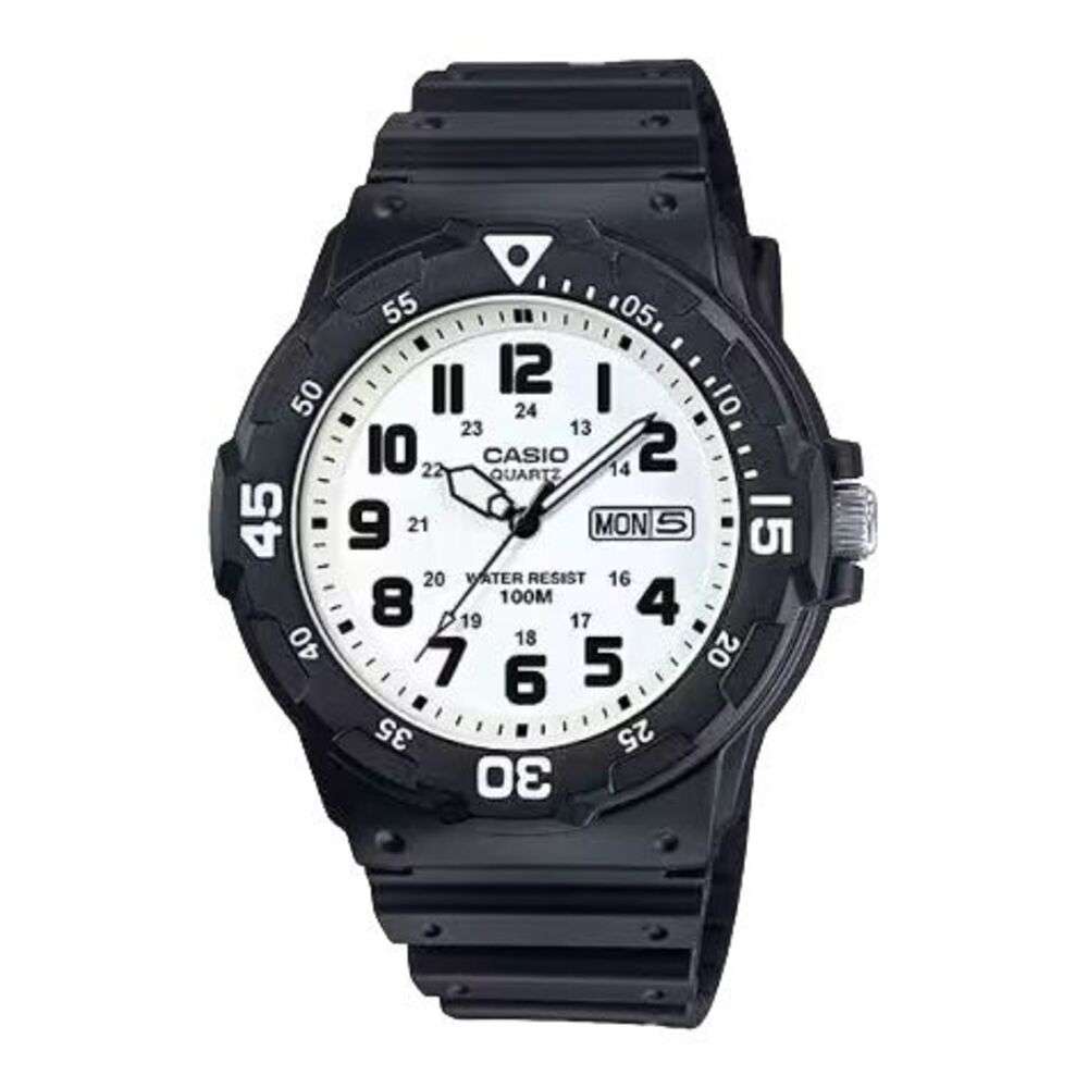 Casio Men's Water-Resistant Analog Watch with White Dial - MRW-200H-7BV